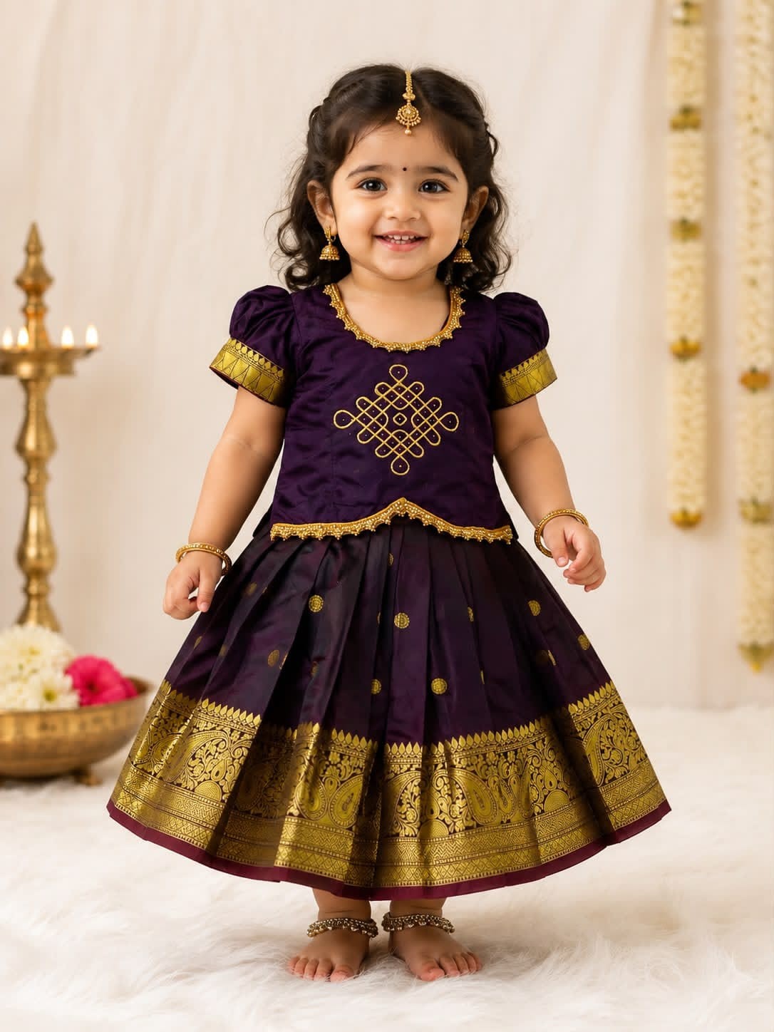 Pattu pavadai set