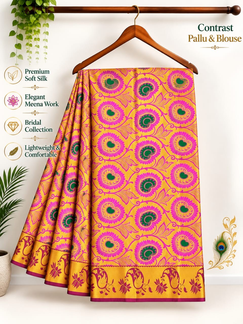 Meena work silk sarees